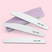 10Pcs 100/180 Grit Nail File and Buffer Professional Double-Sided Acrylic, Gel & Natural Nails Professional Reusable Washable Reusable Nail File Set for Manicure & Pedicure, Home and Salon Use