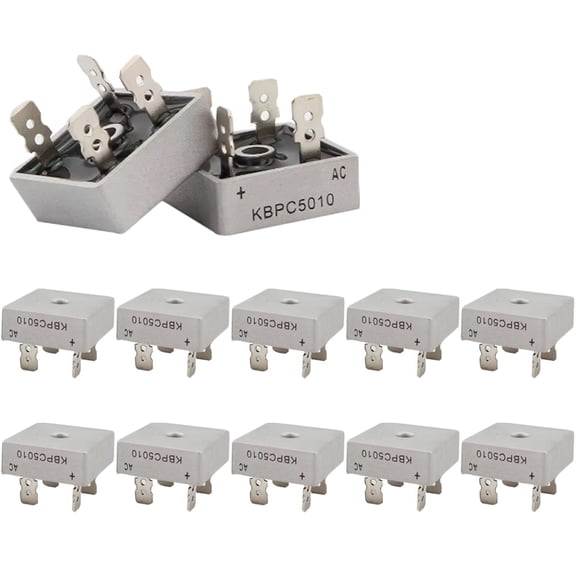 10Pcs 1000V 50A Metal Case Single Phase Diode Bridge Rectifier KBPC5010