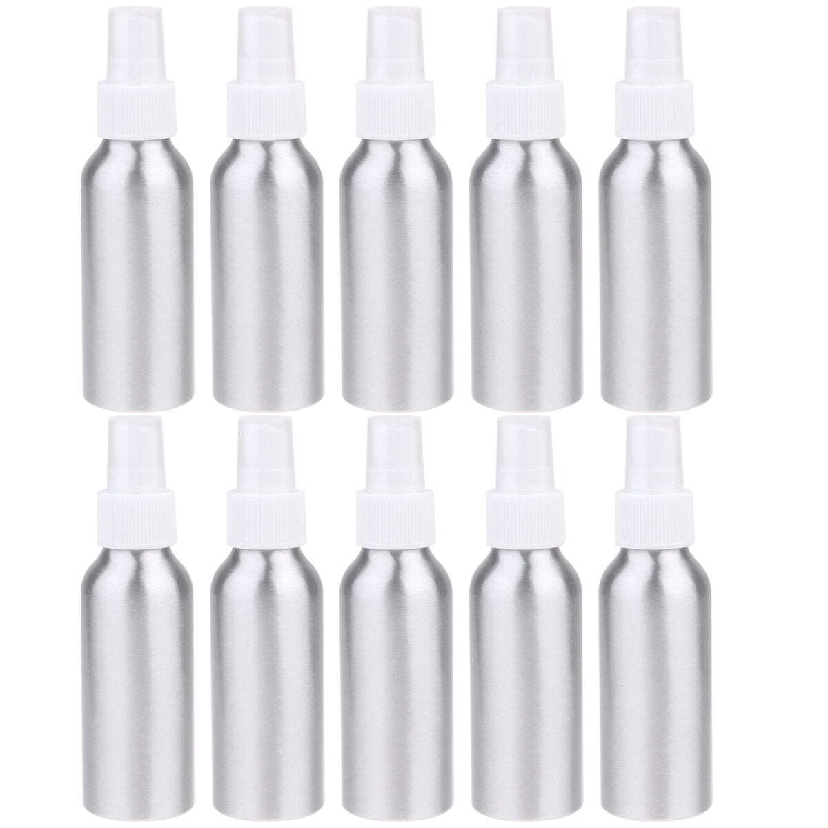 10Pcs 100ML Aluminum Perfume Bottle Spray Nozzle Bottle Hand Sanitizer