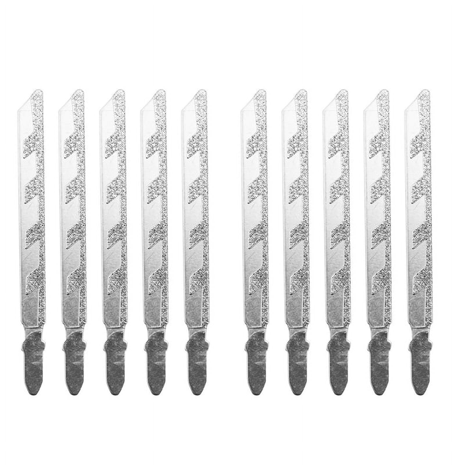 10Pcs 101mm 4 Inch T Shank Jigsaw Blades Diamond Coated Jig Saw Blade Set Masonry Granite Tile Cutting Power Tools