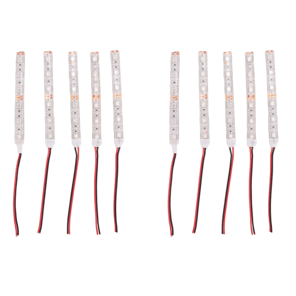 10Pcs 10Cm Waterproof Green 5050 Led Strip Lights Dc 12V Caravan Boat Car,10 x Strip Light,White
