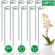 10Pcs 10in Plant Support Stakes Garden Flower Single Stem Support Stake Iron Plant Cage Support Ring for Tomatoes Orchid Lily Peony Rose Flower Amaryllis Iris Stem