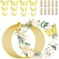 thumbnail image 1 of 10Pcs 12 Inch Metal Floral Hoop with Stand for Table Centerpieces, Golden Wreath Macrame Ring with 3D Butterfly Decor, Centerpiece Table Decorations for Wedding, Party DIY, Dream Catcher, Crafts, 1 of 10