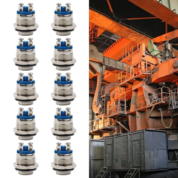 10Pcs 12V 16Mm Metal Waterproof Push Button Momentary On Off Horn Switch Start