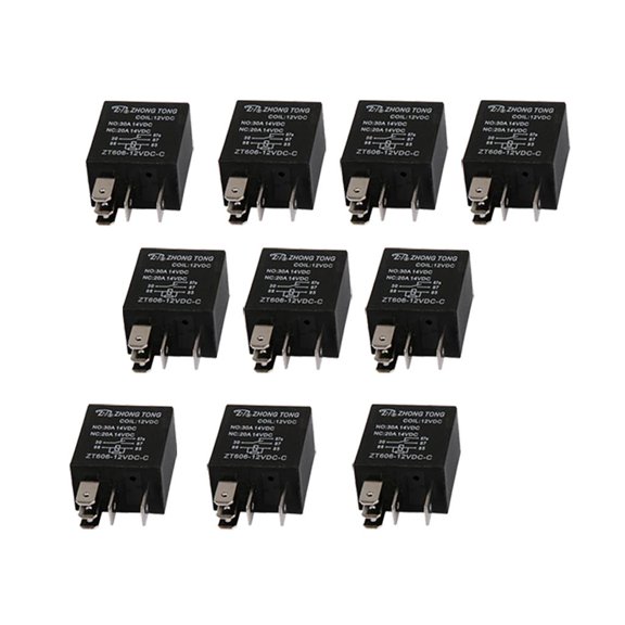 10Pcs 12V CD Automotive Relay SPDT 20/30A 5 Pin Electromagnetic Power Relay Switches For Truck Boat Marine