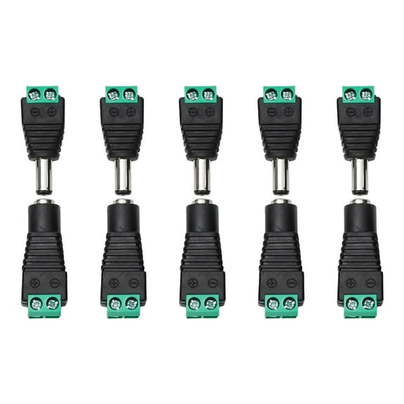 10Pcs 12V Dc Power Connector Plug Jack Male Female Socket Barrels 2.1Mmx5.5Mm Adapter For Cctv Camera Led Strip Supply Terminal