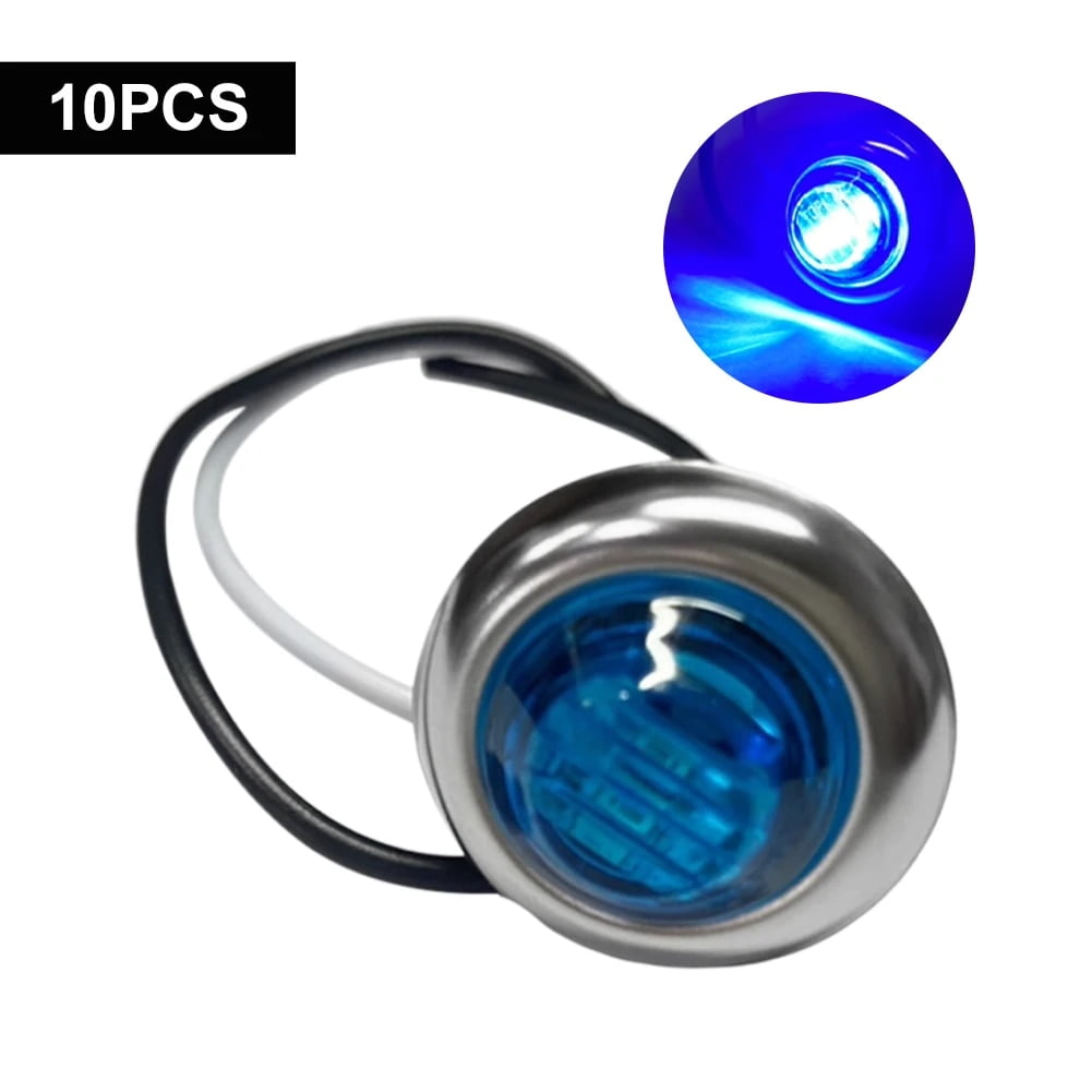 10Pcs 12V Marine Boat Transom LED Stern Light Round White LED Tail Lamp