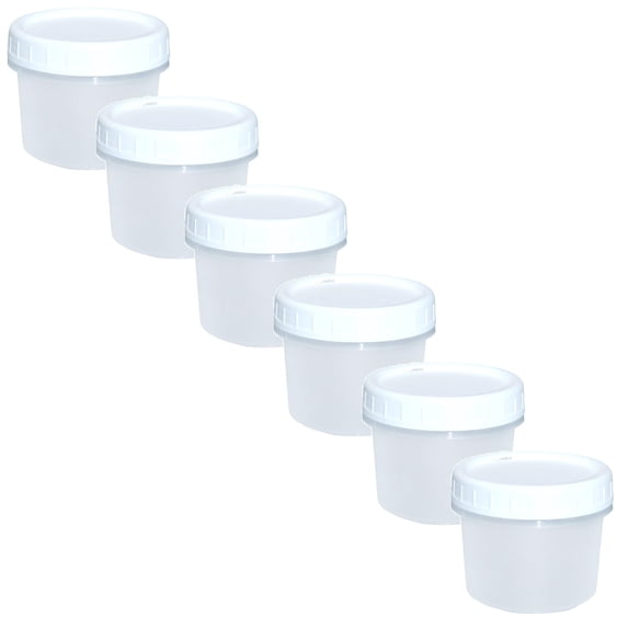 10Pcs 160ml/5.6oz Reusable Small Plastic Containers with White Screw Lids,Small Food Storage Freezer Containers,Deli Containers Stackable Food Storage Jars,Sauce Condiment Jars Lunch Box Accessories