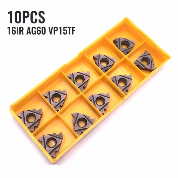 10Pcs 16Ir Ag60 Vp15Tf Threading Blade Cnc Carbide Insert For Stainless Steel Finishing and Semi-Finishing Cast Iron