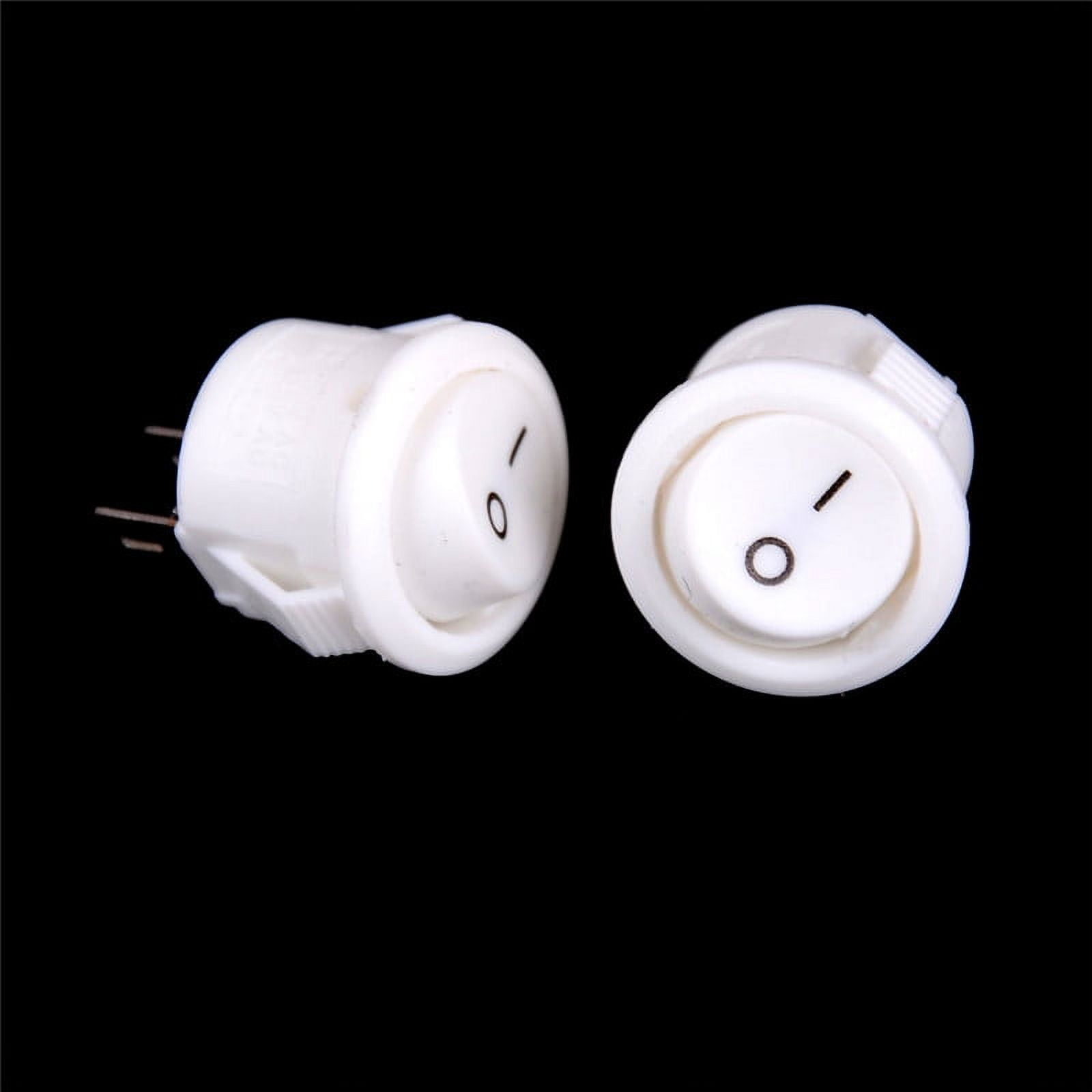10Pcs 16mm Diameter White Round Boat Rocker Switches Mini 2Pin ON-OFF ...