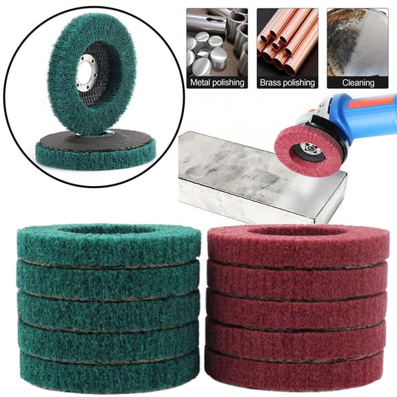 10Pcs 180/320 Grit Nylon Fiber Flap Disc Metal Polishing Wheel, Abrasive Buffing Grinding Discs for 4" Angle Grinder, Deburring and Rust Removal of Welds on Complex Surfaces