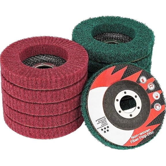 10Pcs 180 & 320 Grit Scour Flap Disc 4 Inch Angle Grinder Attachment for Metal Wood Scuff Grinding Sanding Discs Scouring Pad Polishing Wheel Paint Rust Remover