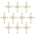 thumbnail image 1 of 10Pcs 18K Real Gold Plated Rhinestone Cross Charms Zirconia Crystal Cross Pendant for Jewelry Making Bracelet Necklace Making DIY Accessories, 1 of 9