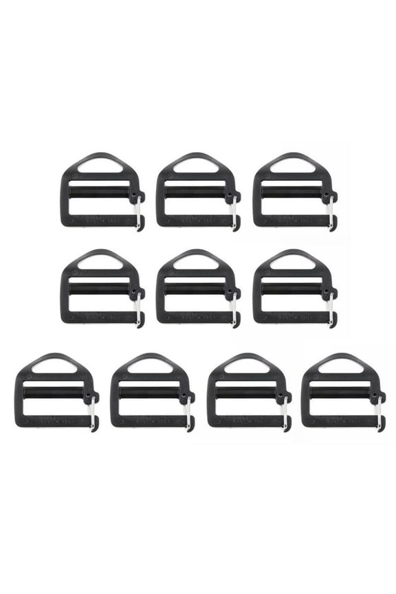 10Pcs 1In 25mm Strap Belt Buckle with Open Lock Webbing Hook Clip Adjustable Plastic Webbing Sliding Button Set