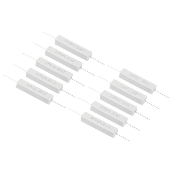 10Pcs 2.2 Ohm Resistors, 10W Ceramic Cement Resistor Power Cement Resistor Kit Tolerance 5% for Power Adapters Audio