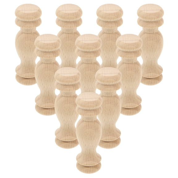 10Pcs 2.4 Inch Wooden Railing Spindles Unfinished Decorative Wood Craft Spokes for DIY Crafts Furniture Woodworking Decorating