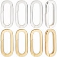 thumbnail image 1 of 10Pcs 2 Colors Spring Gate Rings Sterling Silver 18K Gold Plated 25x11x2.6mm Oval Spring Ring Clasp Connector Necklace Enhancer Clasp for Keychain Jewelry DIY Craft (Gold Silver) Colorful, 1 of 9