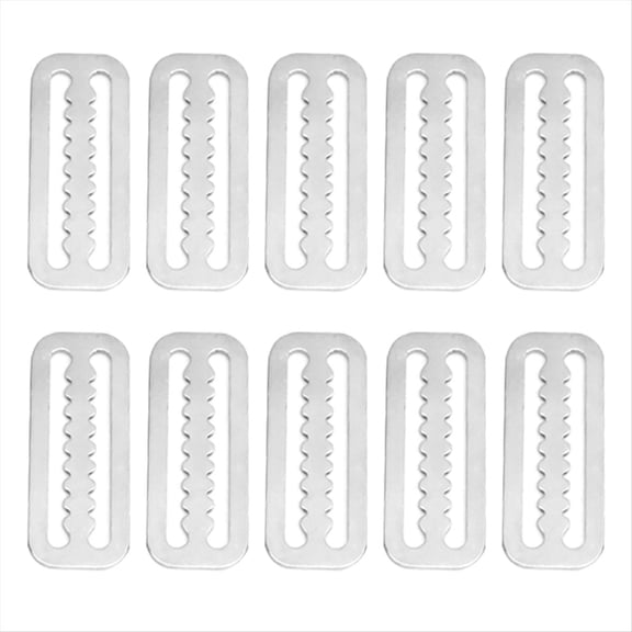 10Pcs 2 Inch Diving Webbing Belt Slide Stopper Weight Retainer Clips with Teeth for Standard 2 Inch (5.1cm)Webbing Belts,10 x weight belt keepers,Silver