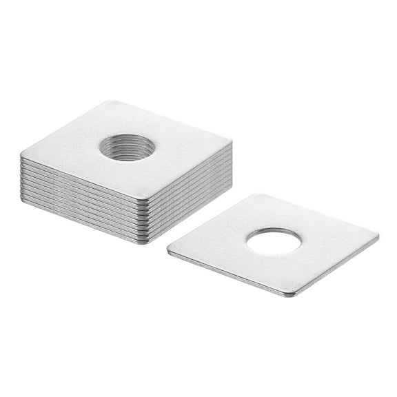10Pcs 2" Square Plate Washer for 5/8" Bolt, 304 Stainless Steel Flat Bearing Plate (0.08" Thick)