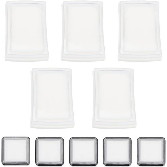 10Pcs 2 Styles Blank Empty Ink Pads Dry Empty Ink Stamp Pad No Ink Fingerprint Uninked Ink Pad