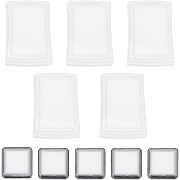 10Pcs 2 Styles Plastic Blank Ink Pads No Ink Fingerprint Uninked Ink Stamp Pad for DIY Painting Scrapbooking Craft with Sponge Inside for DIY