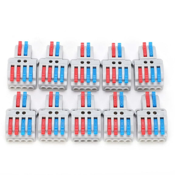 10Pcs 2in4out Wire Conductor Connector Splitter Fast Terminal Block