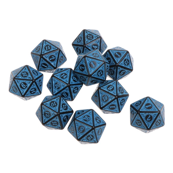 10Pcs 20 Sided Dice D20 Playing RPG Party Acrylic Games Dices Game Club
