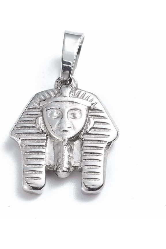 10Pcs 201 Stainless Steel Pharaoh Pendants Pharaoh Pendant Decoration Stainless Steel Color Pendant Accessory for Women Birthday Festival Elegant Gifts Personalized Jewelry