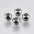 thumbnail image 1 of 10Pcs 201 Stainless Steel Round Charms with Rubber Inside 6x5mm Slider Charms Stopper Rondelle Charms with 1.5mm Hole Stainless Steel Color, 1 of 2