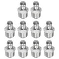 10Pcs 201 Stainless Steel Straight Hydraulic Grease Fitting M10 X 1Mm