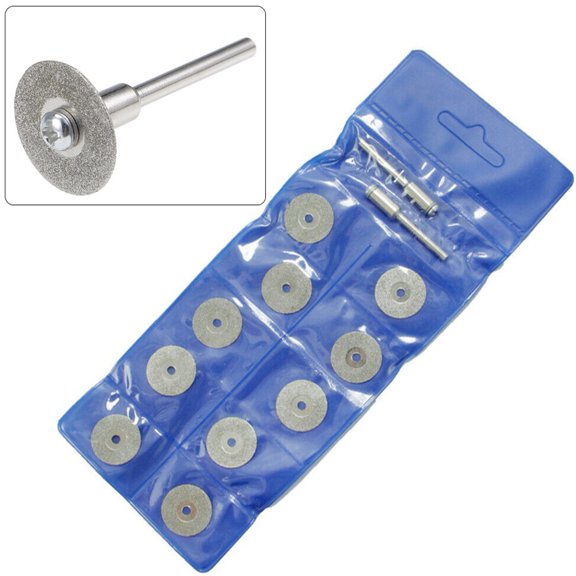 10Pcs 20Mm Electroplated Diamond Cutting Off Disc 2Pcs 35Mm Connecting Rod Set Power Tool For Gemstones Glass Porcelain Tiles Fangkenuo