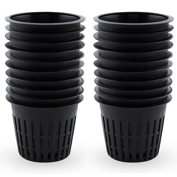 10Pcs/20Pcs/30Pcs 3 Inch Net Pots, Slotted Mesh Net Cups, Round Wide Lip Design Hydroponics Supplies Cups for Indoor or Outdoor Growing
