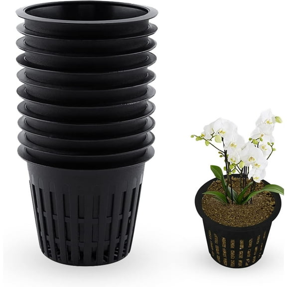 10Pcs/20Pcs/30Pcs 3 Inch Net Pots, Slotted Mesh Net Cups, Round Wide Lip Design Hydroponics Supplies Cups for Indoor or Outdoor Growing