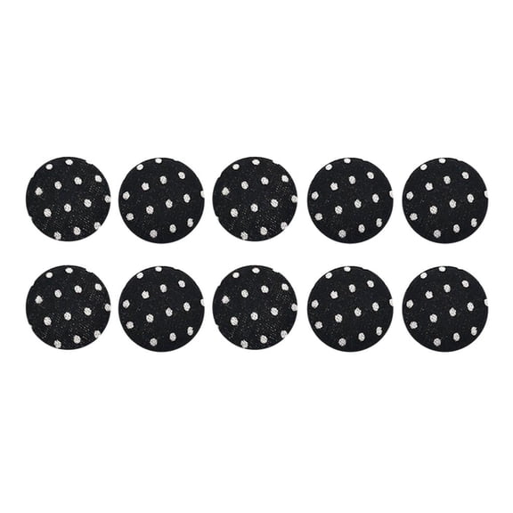 10Pcs 20mm Fabric Covered Buttons For Upholstery Clothing Shoes Craft Sewing Black