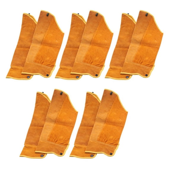 10Pcs 21.6 Inch Imitation Leather Welding Sleeves Protective Heat Arm Sleeve Tool,5 Pair Welding sleeves,Yellow