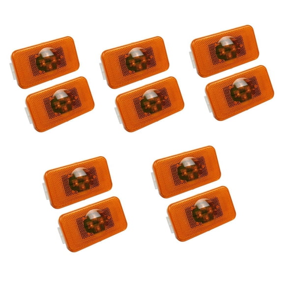 10Pcs 24V Car Truck LED Side Marker Light 4LEDs Amber Indicator Warning Lamps for Trucks FM/