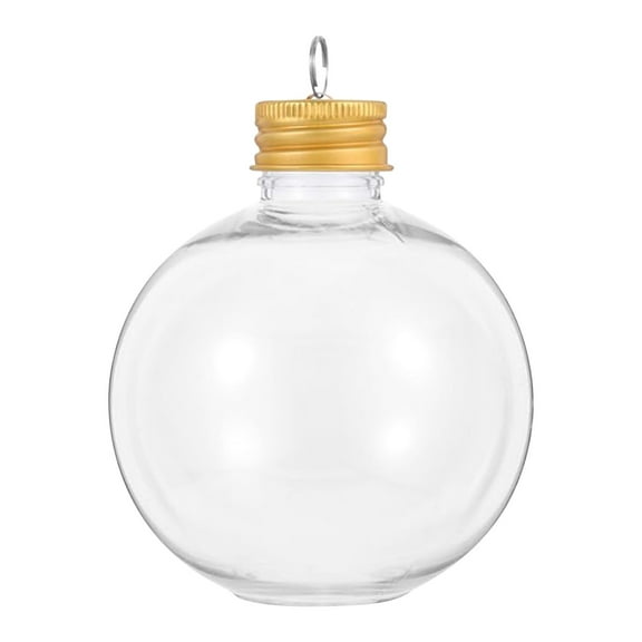 10Pcs 250Ml Plastic Round Ball Bottles With Lids, Thick Material For Drinks, Christmas Craft Decor, Holiday Party Favors, Reusable Containers