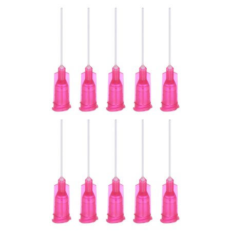 10Pcs 25G Dispensing Needles, 1" PP Needle Tips with Flexible Needle Red