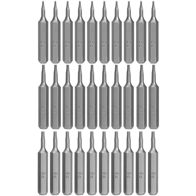 10Pcs 28Mm Length Pentagram Screwdriver Bit P2 P5 P6 4 Mm Hex