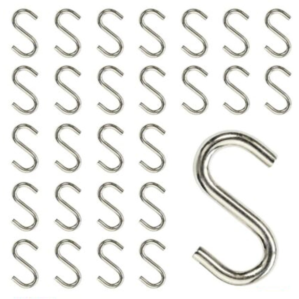 10Pcs 2inch S Hooks for Hanging Stainless Steel S Hooks Bulk Sliver