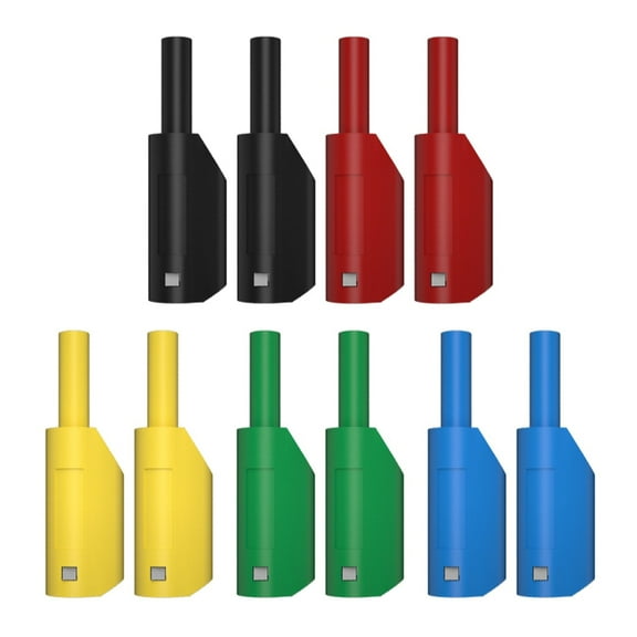 10Pcs 2mm Shrouded Stackable Banana Plug High Voltages Plugs Connector Safety None Welding Multimeter Connector