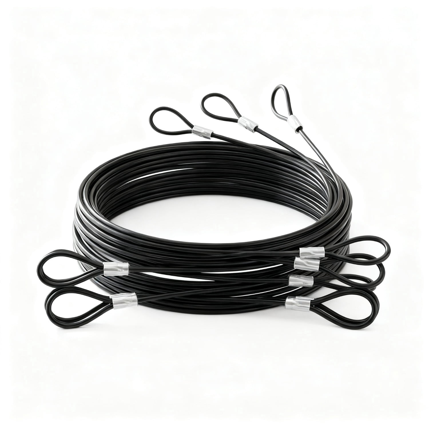 Wire Rope Vinyl 10Pcs 2mm Vinyl Coated Stainless Steel Wire Cable with Loops, Safety ...