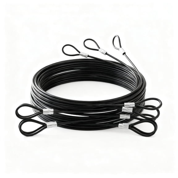 10Pcs 2mm Vinyl Coated Stainless Steel Wire Cable with Loops, Safety Lanyard Ropes for Travel Home Hanging