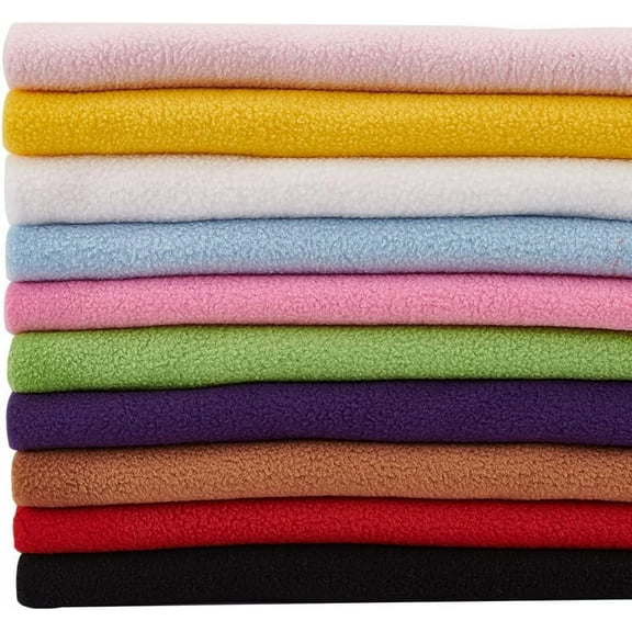 10Pcs 2x2Inch Square Solid Color Knitted Polyester Fleece Fabric for Craft Patchwork Anti Pill Plush DIY Sewing Handmade Gifts Mixed ColorDIY