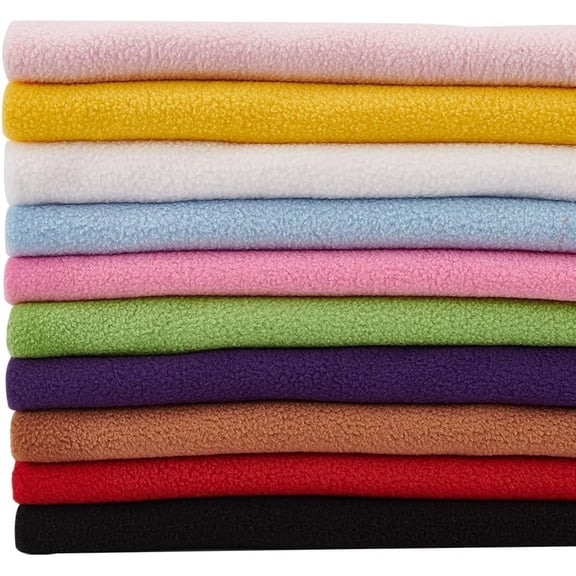 10Pcs 2x2Inch Square Solid Color Knitted Polyester Fleece Fabric for Craft Patchwork Anti Pill Plush DIY Sewing Handmade Gifts Mixed Color