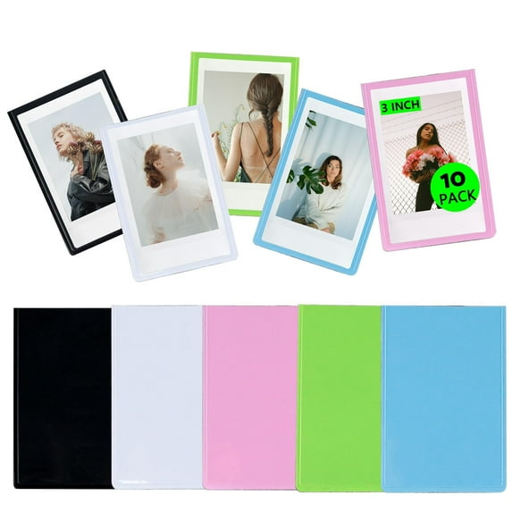 10Pcs 2x3 inch Magnetic Photo Frame for Fujifilm Instax Mini Instant Film, Colorful Magnet Picture Frames Sleeves, Small Picture Holder for Refrigerator, Lockers Cabinets