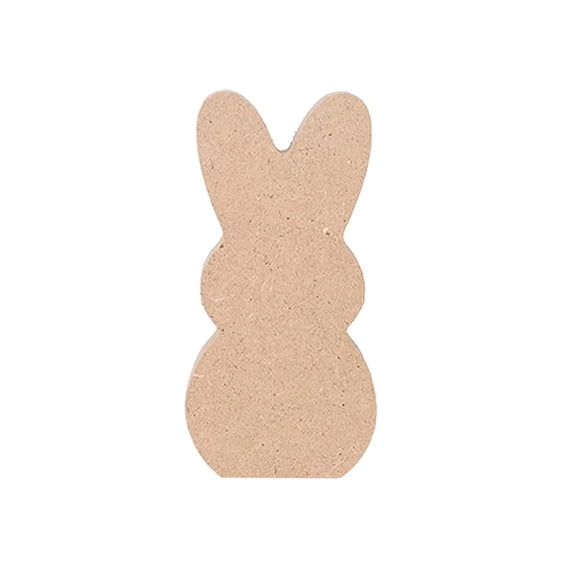 10Pcs 3.1" Easter Wooden Bunny Cutouts Rabbit Table Signs DIY Craft Slices - Blank Wood Celebration Props Festive Ornaments - Minimalist Neutral Easter Decorations & Spring Holiday Favors