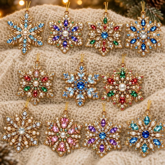 Christmas DIY Pearl Diamond Ornaments, Art Kit For Adults, Glossy Pearl Acrylic Hanging Decor For Christmas Tree Holiday Decor