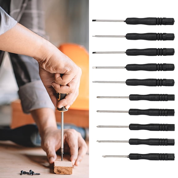 10Pcs 3.22Inch Small Screwdriver Set Repair Tool Slotted Cross Screwdrivers 2Mm