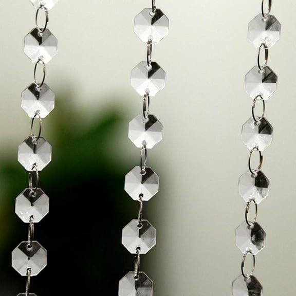 10Pcs 3.3ft/1M Crystal Acrylic Gems Bead Strand,DIY Decor Diamond Acrylic Crystal Beads Curtain Strand Tree Garland Window Scarfs Curtain Christmas Wedding Party Celebration Decoration